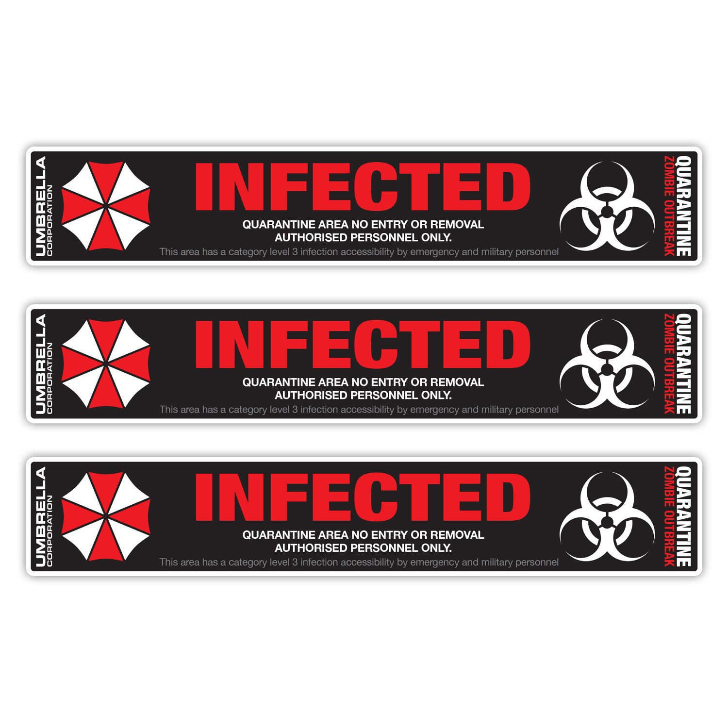 10pc Umbrella Corporation INFECTED Resident Evil Vinyl Decal Sticker