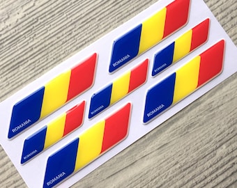 Pegatinas de cúpula de resina epoxi 3d de la bandera de Rumania