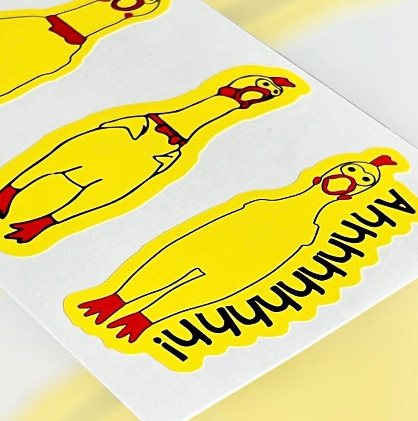 Rotating Chicken Sticker Rubber Chicken Vinyl Sticker Bumper Sticker Decal - Etsy