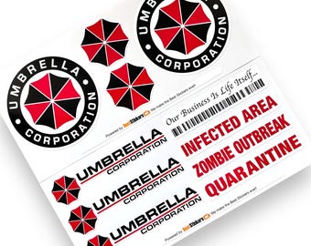 Pegatinas de vinilo de Umbrella Corporation: Resident Evil Infected Zombie