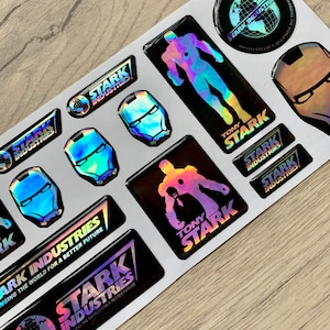 Stark Signature Sticker HOLOGRAPHIC CHROME VINYL Iron Man Stark Industries Tony 3d Domed ...