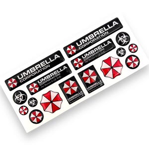 Umbrella Corporation Resident Evil 3d domed epoxy stickers