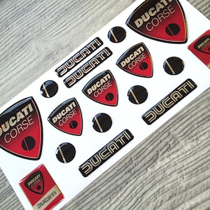 Ducati Corse 3d domed big emblem sticker set