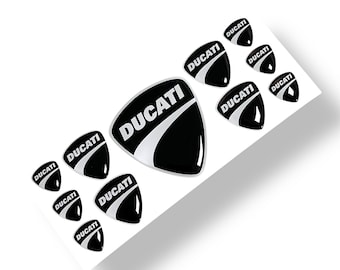 Pegatinas con emblemas abovedados de resina epoxi 3D de Ducati