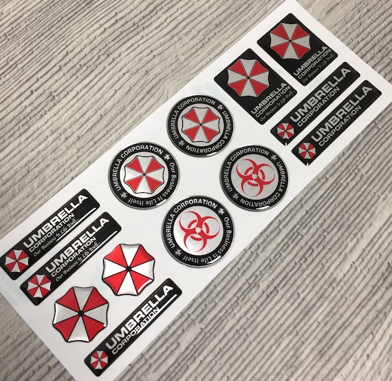 Resident Evil Umbrella Corporation 3d Domed Stickers 13pcs 