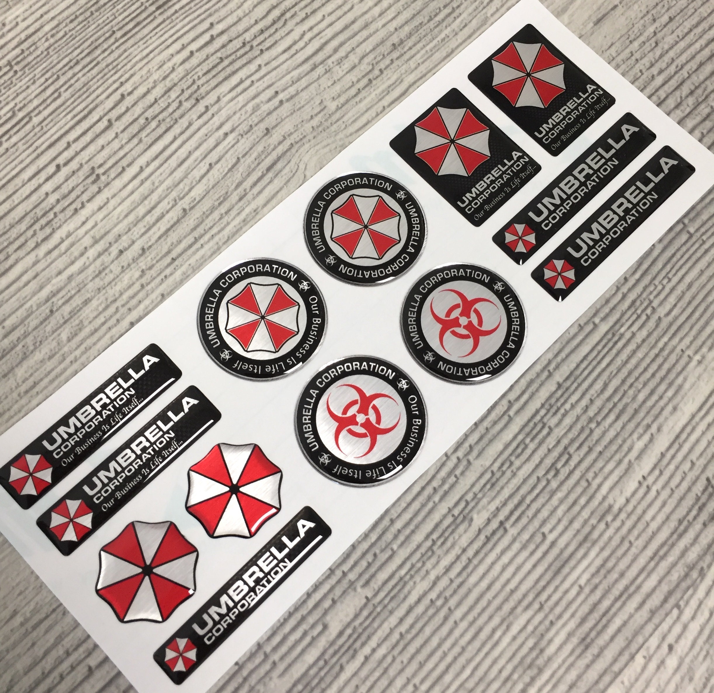 Resident Evil Umbrella Corporation 3d Domed Stickers 13pcs 