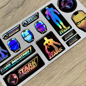 Stark Signature Sticker HOLOGRAPHIC CHROME VINYL Iron Man Stark Industries Tony 3d Domed ...