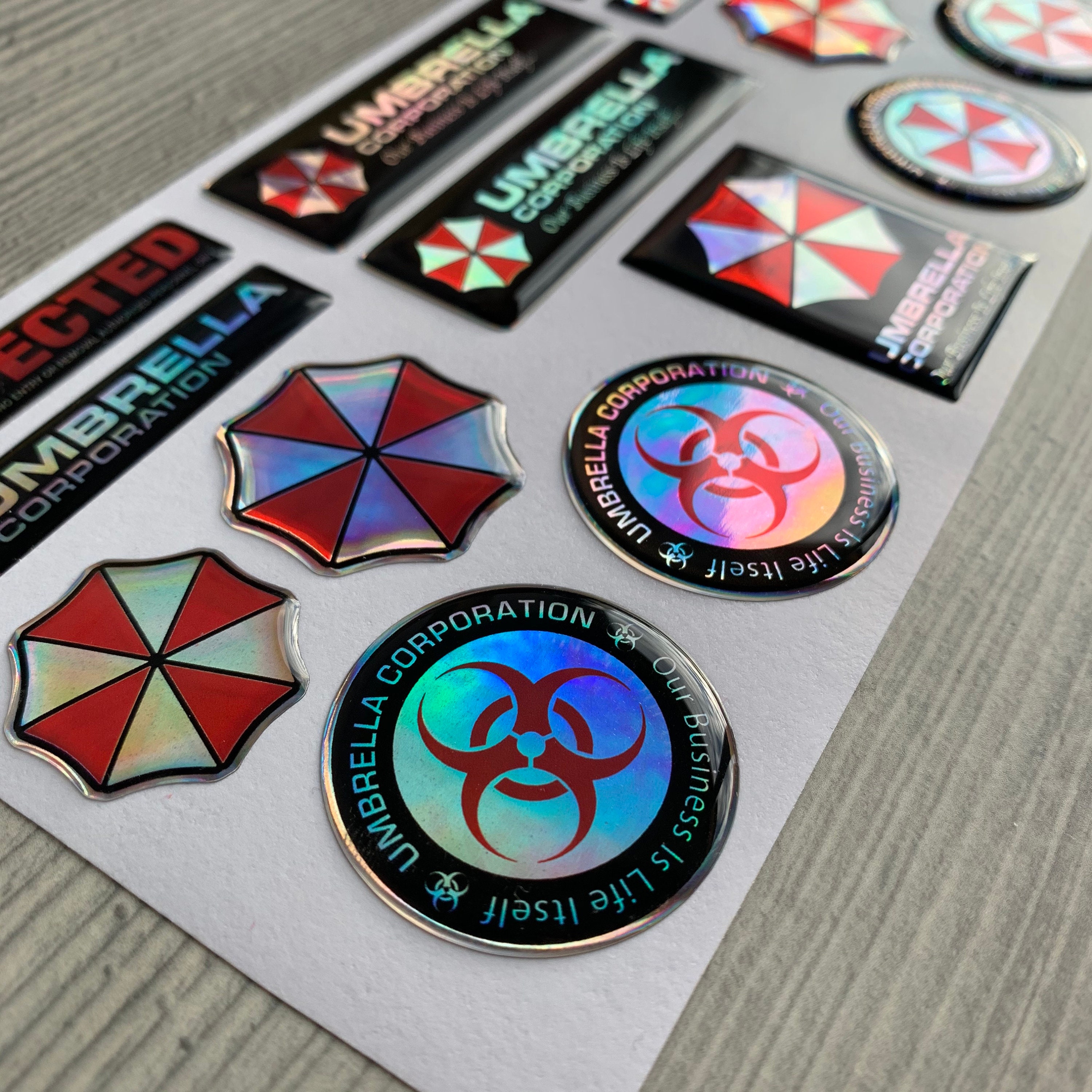 thumbnail image 2 of 3D Metal Chrome Biohazard Resident Evil Umbrella Car Emblem Badge – Decal Sticker 2 of 5