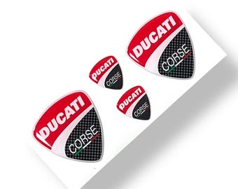 Ducati Corse 3D epoxy resin domed emblem decal stickers