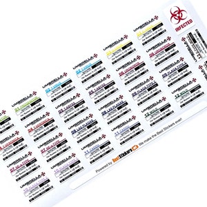 Autocollants pour flacons, virus Resident Evil, parasites, champignons, 25 x 17,5 mm d&#39;Umbrella Corporation