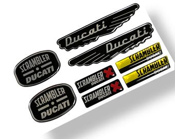 Ducati Scrambler 3D-koepelvormige stickeremblemen