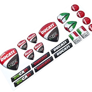 Ducati 3D domed epoxy sticker set