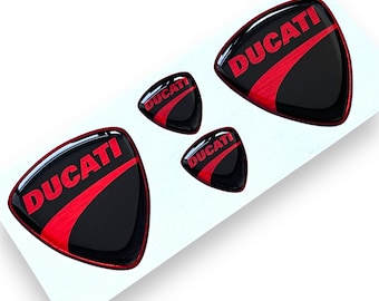 Pegatinas con emblema abovedado de resina epoxi 3D roja de Ducati