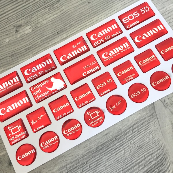 26pcs CANON 3D domed stickers printed on chrome