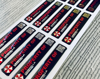 Pegatinas 3D abovedadas de Resident Evil Umbrella Corporation (15 unidades)