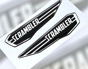 x2 emblemas adhesivos abovedados 3D Scrambler