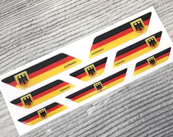 Pegatinas epoxi con el emblema de la bandera alemana en 3D
