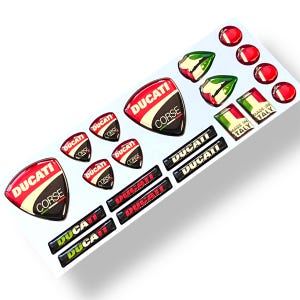 Ducati 3d epoxy resin domed emblem decal stickers gold vinyl