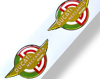 Pegatinas con emblema abovedado de resina epoxi 3D de Ducati Meccanica Bologna (2 unidades)
