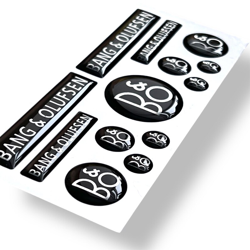 Bang & Olufsen 3D Domed Sticker Badge Self Adhesive Set Black/silver ...