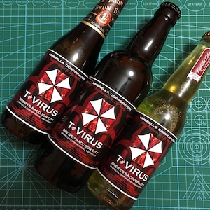 8pcs Umbrella Corporation Resident Evil Beer custom bottle gift joke stickers