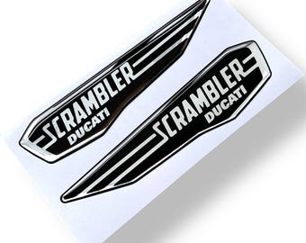 x2 emblemas adhesivos abovedados 3D para Ducati Scrambler