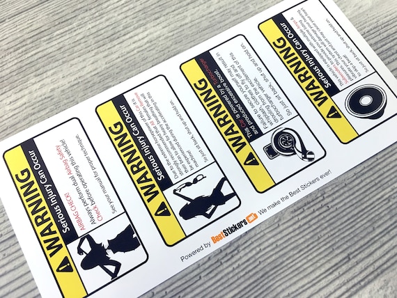 Fun Warning Stickers JDM window turbo 
