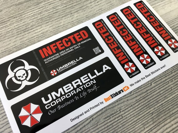 20pc Umbrella Corporation Resident Evil infiziert Zombie-Vinyl-Aufkleber- Aufkleber - .de