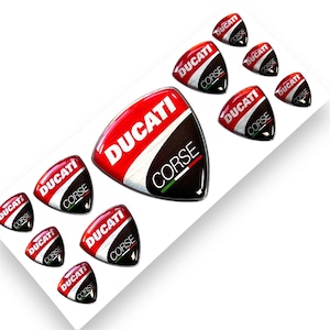 Ducati Corse 3d epoxy resin domed emblem decal stickers