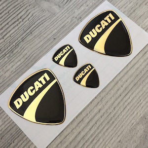 Ducati gold 3D epoxy resin domed emblem decal stickers