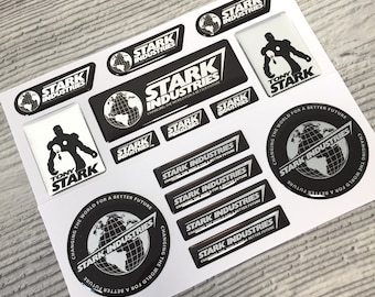 15 pegatinas con emblema abovedado de resina 3D de Iron Man Stark Industries Tony Chrome