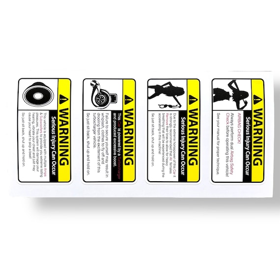 Turbo Warning No Bra Self Adhesive Sticker Decal - Foto 10