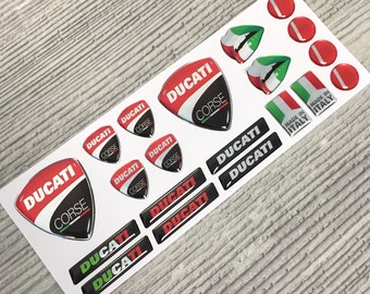 Pegatinas con emblemas abovedados de resina epoxi 3D de Ducati