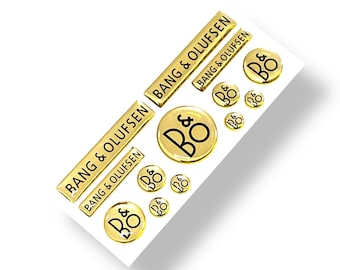 Juego de pegatinas autoadhesivas Bang & Olufsen con forma de cúpula 3D, doradas y cromadas