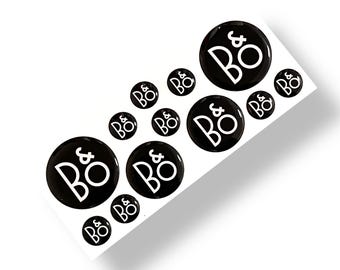 Bang en Olufsen 3D ronde sticker badge set zelfklevend