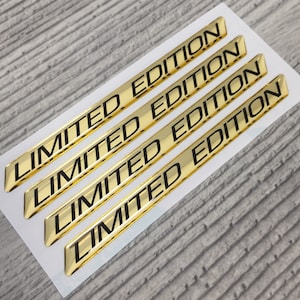 Limited Edition GOLD 3d Domed Stickers Mercedes Porsche BMW Audi Ferrari Fiat Chrysler Dodge