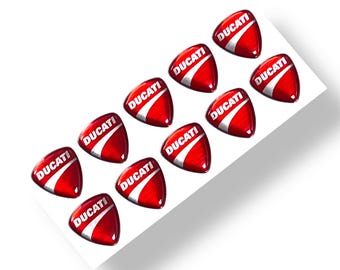 Pegatinas con emblemas pequeños de Ducati en forma de cúpula de resina epoxi 3D