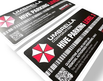 Umbrella Corporation Hive - Set 3 Adesivi Per Auto In Vinile 10x3,5 Cm - Resistenti 5 Anni - 2