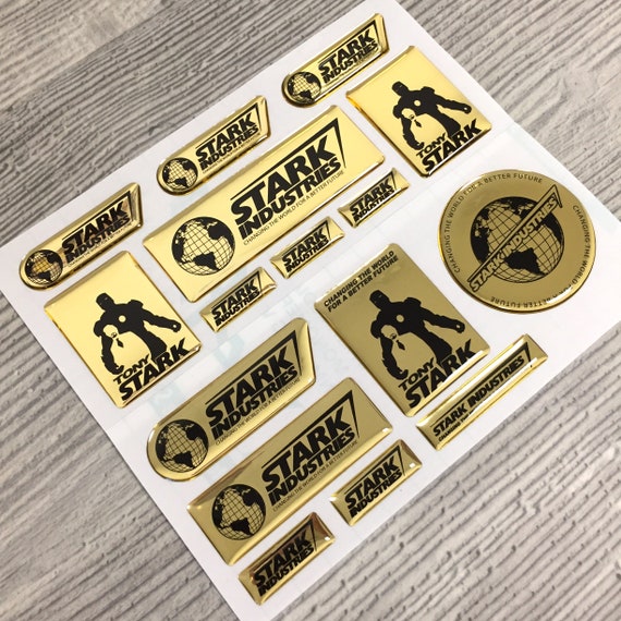 Iron Man Stark Industries Tony 3d domed emblem decal stickers