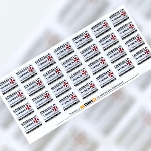 Stickers 3D en forme de dôme Resident Evil Umbrella Corporation Virus-T 25 x 17,5 mm