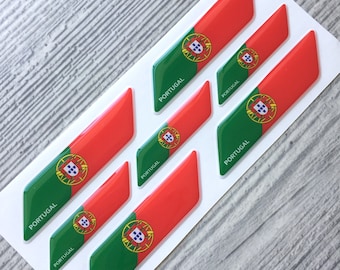 Pegatinas 3D de resina epoxi con la bandera de Portugal