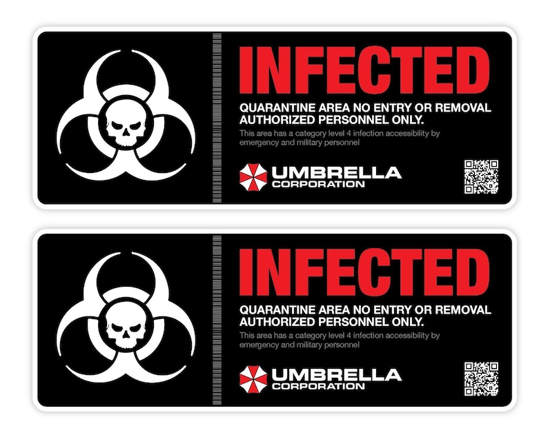 Pack De 4 Stickers 3D Umbrella Corporation Pour Voiture - Métal Brillant, Facile à Poser