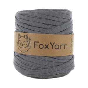 T-shirt Yarn Virgin - Medium Grey - T-Shirt bulky Yarn Fettuccini Zpagetti Knitting Crochet Chunky T Shirt Yarn