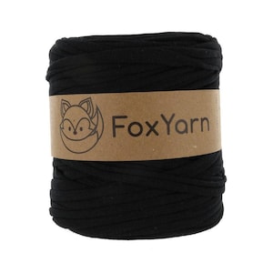 T-shirt Yarn Virgin - Black - T-Shirt bulky Yarn Fettuccini Zpagetti Knitting Crochet Chunky T Shirt Yarn