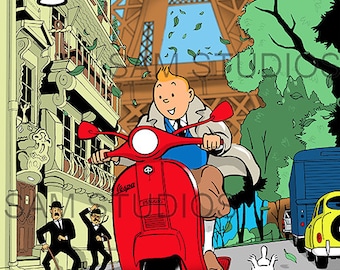 Tintin - Hergé Homagé - Vespa