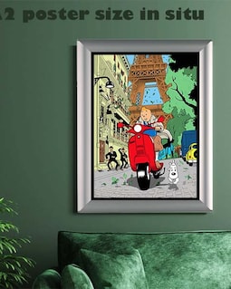 Tintin - Hergé Homagé - Vespa - Etsy