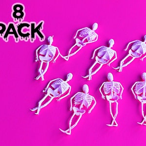 Vintage Halloween Skeleton Toppers Set of 8 Vintage Cupcake Toppers Halloween Picks Halloween Cake Decorations Halloween Decor vintage Picks