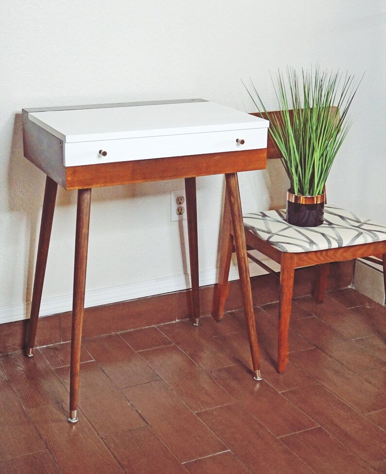 Mid Century Modern Makeup Vanity Desk Danish Wood Gifts Mid Century Modern Makeup Vanity Desk Danish Wood Gifts Image 0