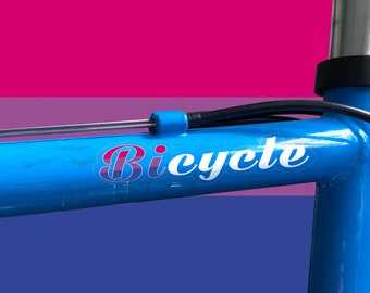 BI-cycle Bisexual Bike Sticker! 3.25in x  1in Clear Vinyl