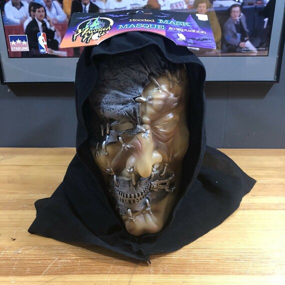 Haunted Halls Hooded Mask Vintage Halloween Custom